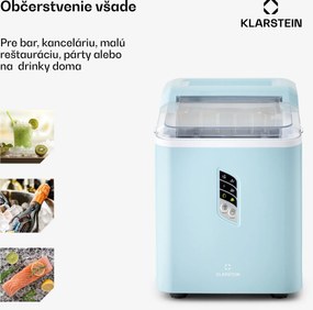Klarstein Albaron, výrobník ľadu, tvar náboja, 12 kg/24 h, nádrž 1,5 l, displej