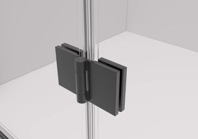 Cerano Volpe, sprchovací kút so skladacími dverami 60(dvere) x 80(stena), 6mm číre sklo, čierny profil, CER-CER-427285