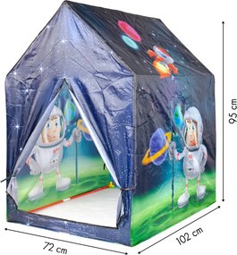 Detský hrací stan IPLAY – domček s vesmírnym motívom, farebný (95×72×102 cm)