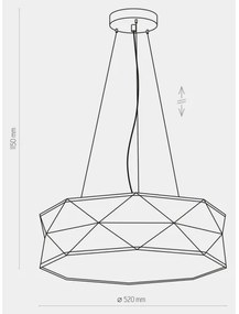 Luster na lanku KANTOOR 1xE27/15W/230V čierna