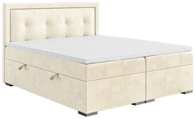 Manželská posteľ Boxspring 200 cm Veronica (krémová) (s matracom a úl. priestorom). Akcia -20%. Vlastná spoľahlivá doprava až k Vám domov. 1054520