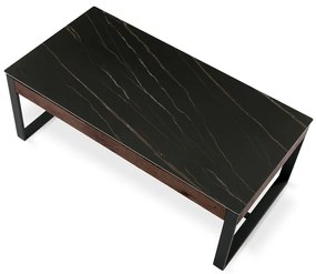 Autronic BONTEC Konferenčný stolík 121x61cm, spekaná keramika, mramor, AHG-285 BK Farba: Čierna