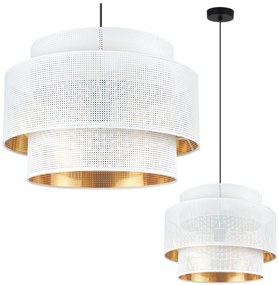 Závesné svietidlo Asti, 1x biele PVC tienidlo, (fi 45cm), g, b