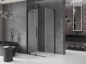 Mexen Velar L, sprchový kút s posuvnými dverami 120 x 80 cm, 8mm sklo námraza, čierna matná, 871-120-080-33-70