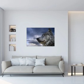 Obraz - Vlčia hlava (90x60 cm)