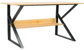 Kondela Písací stôl s policou, buk/čierna, TARCAL 140