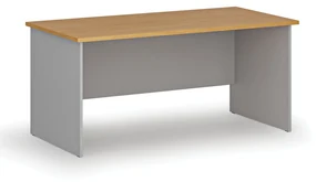 Kancelársky písací stôl rovný PRIMO GRAY, 1600 x 800 mm, sivá/buk
