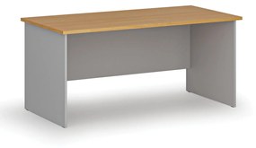 Kancelársky písací stôl rovný PRIMO GRAY, 1600 x 800 mm, sivá/buk