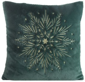 CHLPATÁ VIANOČNÁ DEKORAČNÁ OBLIEČKA NA VANKÚŠ SNOWFLAKE 45X45 VZOROVANÁ