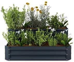 High Grow vyvýšený záhon, 2 úrovne, odolný voči poveternostným vplyvom, odolný voči korózii, robustný, 405 L