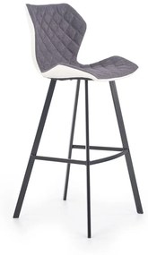 Halmar Barová stolička H-83, biela/šedá/čierna