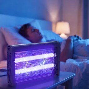 Brilagi - Elektrický lapač hmyzu 2xUV/18W/230V, do 100 m², čierny