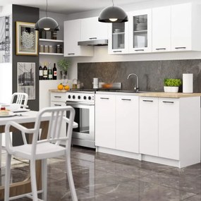 Kuchynská linka OLIVIA 2.4 m s vitrínou biela