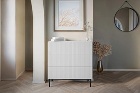 Komoda Nicole 100 cm - biely mat / čierna