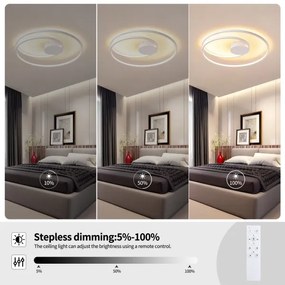 Brilagi- LED stmievateľné stropné svietidlo TWISTER LED/75W/230V pr. 70 cm biela + DO