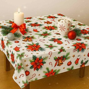 Vianočný obrus Vianočná ruža 140x180cm TiaHome