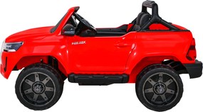 Ramiz Toyota Hilux na batérie pre deti Červený pickup + pohon 4x4 + diaľkové ovládanie