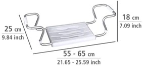 WENKO 17930100-Sedátko do vane SECURA 26x18 cm biela/strieborná