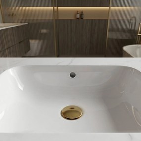 Rea Aresa Belt, nástenné umývadlo 700x500x150 mm, biela-imitácia kameňa, REA-U9971