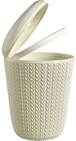 Biely odpadkový kôš do kúpeľne Curver Knit, 7 l