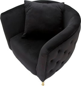 Čierne zamatové kreslo Bucarest – Mauro Ferretti