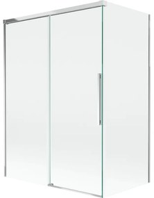 Mexen Rox, 2-krídlová posuvná vaňová zástena 120 + 70 x 150 cm, 8mm číre sklo, chrómový profil, 8C9-120-070-01-00