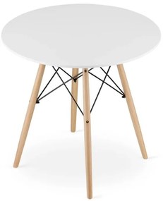 Jedálenská zostava TODI 80cm okrúhly stolový set biely + 4 stoličky OSAKA biele