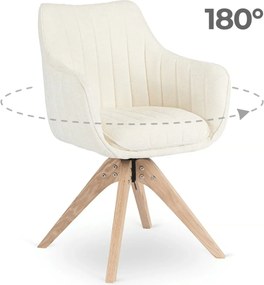 Vintino Otočné kreslo MONROE - kremové boucle
