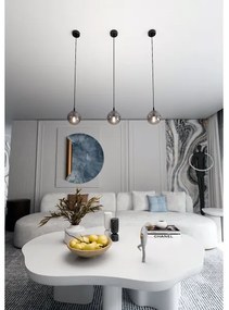 Luster na lanku COSMO 1xE14/10W/230V pr. 14 cm čierna/šedá