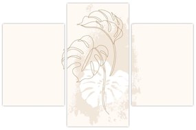 Obraz - Line art monstera N⁰1 (90x60 cm)