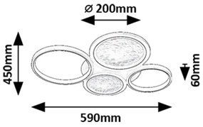 Rabalux 71378 - LED Stm. stropné svietidlo ARANIS LED/40W/230V 3000-6500K + DO
