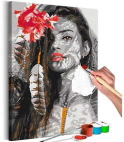 Obraz - maľovaný podľa čísel Woman With Feather