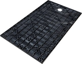 Besco Obdĺžniková sprchová vanička z SMC kompozitu VEXO MARBLE BLACK R 100x80 (120x80, 120-180x90) BESCO-Rozmery: 100x80