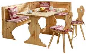 (3962) Klasická jedálenská zostava stôl + 4x stolička masív borovice prírodná
