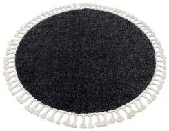 styldomova Antracitový shaggy koberec Berber 9000 Maroko kruh