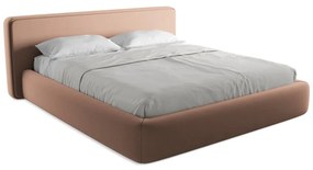 Svetloružová čalúnená dvojlôžková posteľ s úložným priestorom s roštom 180x200 cm Kiana – Makamii