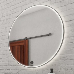 Nimco Čierne okrúhle LED zrkadlo priem. 800 - ZPC 28002R-90