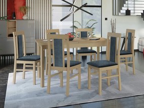 Rozkladací stôl so 6 stoličkami - AL34, Morenie: jelša, Poťahové látky: Zetta 300