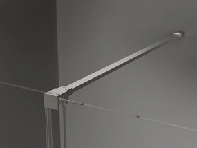 Mexen Velar, sprchová zástena s posuvnými dverami Walk-in 80 x 200 cm, 8mm šedé sklo, brúsená oceľ, 871-080-000-43-97
