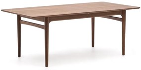 Rozkladací jedálenský stôl s prídavnou doskou v dekore orecha 100x200 cm Elan – Kave Home