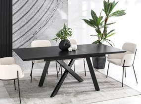 Rozkladací jedálenský stôl EDITH čierne drevo + čierne nohy