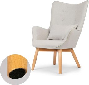 SOFOTEL Kreslo s opierkou na ruky a podnožkou Norse 2041 - svetlosivé