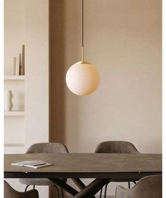 Biele/v zlatej farbe závesné svietidlo so skleneným tienidlom ø 30 cm Mahala – Kave Home