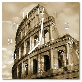 Sklenené hodiny štvorcové Koloseum 30x30 cm