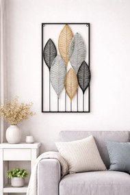 Kovová dekorácia na stenu Leafs 37x65 cm