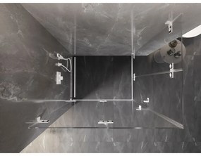 Mexen Lunar-F Duo, skladací sprchový kút 95 x 90 cm, 6mm číre sklo, biely profil, 836-095L-090P-20-00