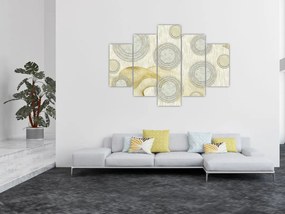 Obraz - Abstrakcia, mramorové kruhy (150x105 cm)