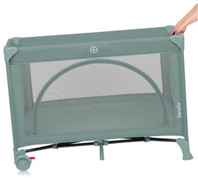 Lionelo - Cestovná postieľka LAURA šalviová zelená