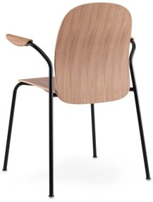 Koňakovohnedé/v prírodnej farbe jedálenské stoličky v súprave s podrúčkami/stohovateľné 2 ks v dekore orecha Book – Gazzda