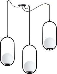 Závesné svietidlo Florence Spider, 3x biele sklenené tienidlo, b, U